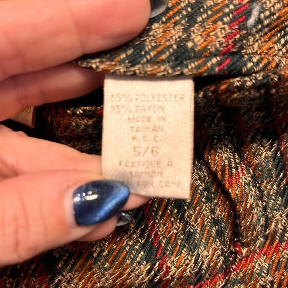 VTG 90'S Express Brown Plaid High Rise Wide Leg Pants Sz 5/6 - Picture 4 of 9